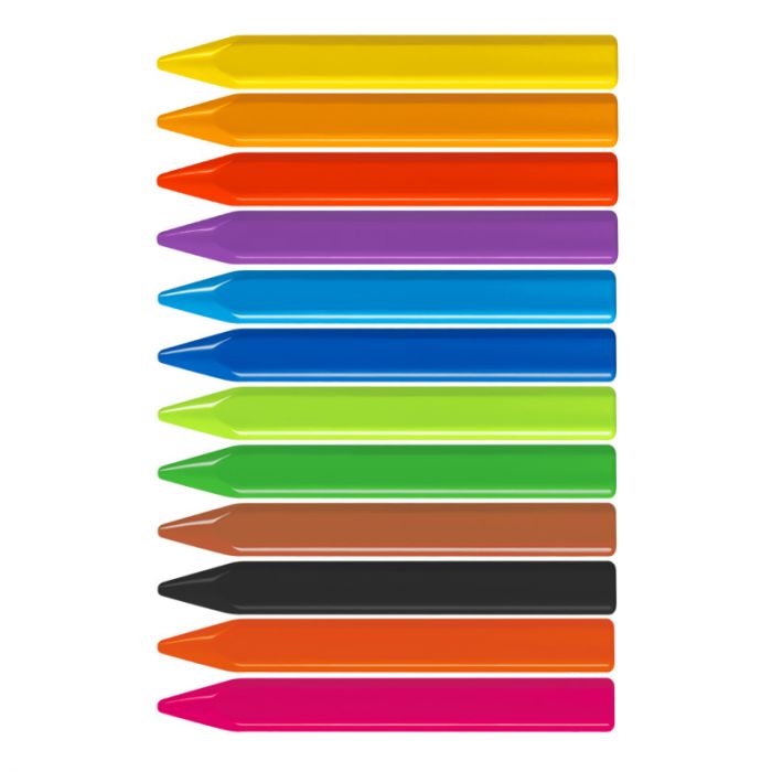 Caja 12 Plastipastel MAXI triangulares (contiene 2 colores fluo)