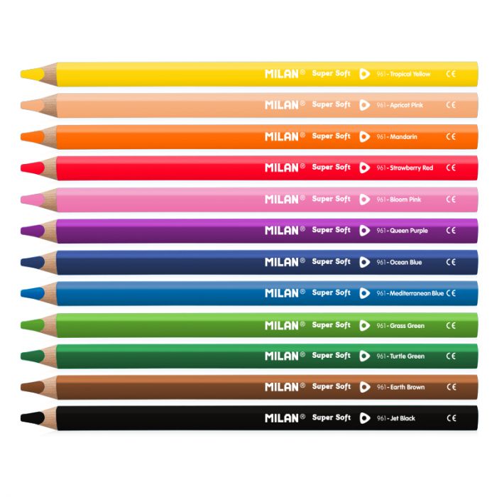 Caja 12 lápices de colores MAXI Super Soft triangulares + afilalápices